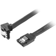 Lanberg SATA III kaabel CA-SASA-13CU-0050-BK, 50cm, 6Gb/s, 26AWG, vask, nurkliides, metallklambrid