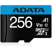 Adata atminties kortelė micro SDXC AUSDX256GUICL10A1-RA1 256GB, skaitymo greitis 100MB/s, rašymo greitis 25MB/s, UHS-I, A1, V10
