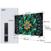 TCL televizors 65Q6C 65" 4K Ultra HD, QD-Mini LED, PPI 4100, DVB-C/S2/T2, Wi-Fi, Ethernet LAN, Smart TV, Bluetooth, 4 HDMI, 2 RF