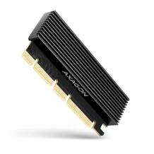 Axagon SSD adapteris M.2/NVMe PCEM2-XS, 105x45x12mm, melns, 0.05kg, alumīnija siltuma izkliedētājs, montāžas komplekts