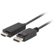 Lanberg DisplayPort uz HDMI kabelis CA-DPHD-11CC-0018-BK, 1.8 m, DP Male, HDMI Male, vara vadītāji, 4.95 Gbps