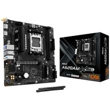 Asrock Motininė plokštė A620AM-X WIFI, 2 x DDR5 DIMM, 128 GB, 2 x M.2, 4 x SATA3, 1 x HDMI, 1 x DisplayPort, 802.11ac Wi-Fi