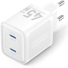Зарядное устройство Vention FEFW0-EU 45W, 100-240V, 2 USB-C, быстрая зарядка, универсальная совместимость, защита от перегрева