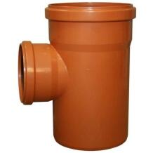 Instalplast PVC ārdarbu kanalizācijas trejgabals 8029436, 160x110mm, 90°, oranži brūna, PVC-U, pH 2-12, līdz +40°C