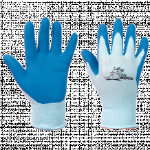 Детские рабочие перчатки из нейлона с латексным покрытием. КРАСОТЫЙ (Блист.) Синий 5. размер. ЧЕРВА