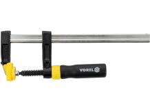 F veida spīle 50x200mm, VOREL, 37102, koka rokturis, čuguna žokļi