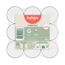 Tējas sveces Bolsius 37297800 Ø4x1cm 27gab. Degšanas ilgums 3.5h