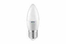LED spuldze E27, C37, 8 W, 720 lm, 4000K, GTV, LD-SMNC37C-80, 160° staru leņķis, 40,000 stundu kalpošanas laiks