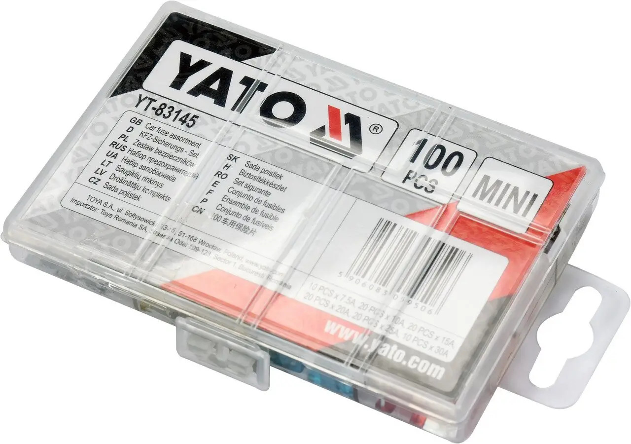 Drošinātāju Komplekts (100gab.) YT-83145 YATO