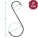 S-shaped hooks for smoking BROWIN 311201 150 mm Ø 3 mm 5 pcs