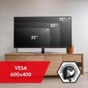Maclean MC-386 Universaalne televiisori alus, 32" - 75", 40kg, VESA 600x400mm, reguleeritav k&otilde;rgus, must
