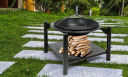 STEEL FIRE PIT W/ LOG STORE 58X58CMX55CM 99914 LUND