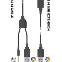 Subsonic Austiņas SA5684, 1.5m + 2m, RGB LED apgaismojums, saderīgas ar PS5 / Xbox / Switch / PC