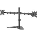 Sbox Monitora stiprinājums LCD-F024-2, 2 ekrāni, 17-32 collas, 2x9kg, 100x100, melna, tērauds/plastmasa, kabeļu pārvaldība