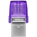 Kingston DataTraveler microDuo 3C DTDUO3CG3/128GB, 128 GB, 200 MB/s, USB Type-A, USB Type-C, Lilla, P&ouml;&ouml;ratav kate
