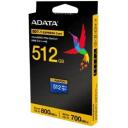 Adata atminties kortelė UD512GEX3L1-C 512GB, skaitymo greitis 800MB/s, ra&scaron;ymo greitis 700MB/s, UHS-II, V30