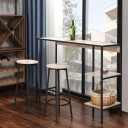 Bāra komplekts HEDVIG galds un 2 bāra krēsli, osis/melns 40893