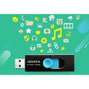 Adata USB флеш-накопитель AUV220-64G-RBKBL 64 ГБ, USB 2.0, Слайд, Черный, Синий, Крепление для ремешка