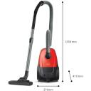 Philips dulkių siurblys XD1111/10, 800 W, 3 L, cilindrinis, sausas, dulkių mai&scaron;elis, juodas/raudonas