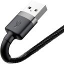 Baseus Cafule USB Lightning kabelis CALKLF-CG1, 200cm, 1,5A, Lightning, USB 2.0, nailono apvalkalas, aliuminio jungtys