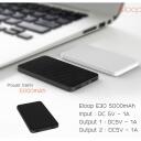 Eloop Mobilais akumulators E30, 5000mAh, DC5V-2A, DC5V-2.1A, litija polimēra akumulators, Micro-USB, LED