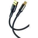Tellur datu kabelis USB uz Type-C TLL155711, 100cm, 5V/3A, 480Mbps, apzeltīti savienotāji, neilons, melns