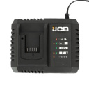 JCB JCB-18FC-9 Professional 18V itin greitas įkroviklis JCB Li-Ion akumuliatoriams įkrauti 9A 20.5V DC i&scaron;manus įkrovimas suderinamas su JCB 18V akumuliatoriais