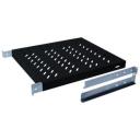 Digitus Fiksēts Montāžas Plaukts DN-97645, 1U, 600mm, 50kg, melns, regulējamas stiprinājuma sliedes