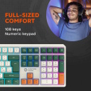 Wireless mechanical gaming keyboard 108 keys RGB 2.4 GHz + Bluetooth + USB Whisper-Quiet Brown Shadder GKW-11 White CND-SKBW11 CANYON