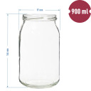 900ml keeratava kaanega klaaspurk &Oslash;82/6 - 8 tk. BROWIN 132901, 900ml, klaas, ilma kaaneta