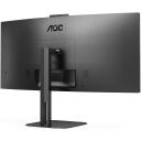 AOC LED monitorius CU34V5CW/BK, 3440 x 1440, 100 Hz, 4 ms, HDMI prievadai 1, USB-C 65W, USB centras, web kamera, VESA 100 x 100