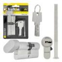 Keltin Цилиндр замка с ручкой K02707, 30/30G мм, 3 ключа, 25000 циклов, алюминий, сплав ZnAl, винт для крепления в комплекте