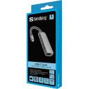 Sandberg USB-C doks 136-65, 1xHDMI, 2xUSB-A, 2xUSB-C, PD100W, 4K Ultra HD, 3840 x 2160 pikseļi
