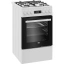 Beko Viryklė FSM51339DWDS, 60L, dujinė viryklė, elektrinė orkaitė, balta, 4 degikliai, A klasė, grilis, LED ekranas
