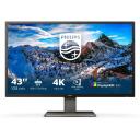 Philips LCD monitor 439P1/00, 43", VA, 4K UHD, 3840 x 2160, 400 cd/m&sup2;, 3xHDMI, KVM l&uuml;liti, USB-C keskjaam