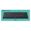 Logitech klaviatuur K280E 920-005217 USB, QWERTY, must, 10 miljonit klahvivajutust, t&auml;issuuruses randme tugi, kaabel