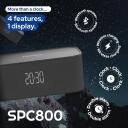 Nasa Bluetooth динамик/ будильник/ беспроводное зарядное устройство SPC800, 10W RMS, 5W беспроводная зарядка, Bluetooth 5.0