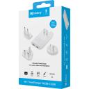 Sandberg Ceļojumu lādētājs 441-68, 2xUSB-C, 100-240V, 65W, 2 porti, Power Delivery, balta