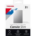 Toshiba Внешний жесткий диск Slim HDTD320ES3EA, 2000 ГБ, 2.5", USB 3.2 Gen 1, Серебристый, аутентификация паролем, NTFS формат