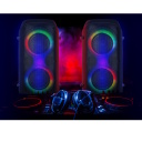 Nešiojamas Bluetooth garsiakalbis 100 W galios su TWS ryšiu FM radiju USB ir microSD palaikymu LED ekranu ir 4400 mAh baterija PS-800 Juodas SV-021511 SVEN