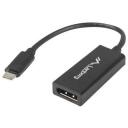 Lanberg Video / audio adapter AD-UC-DP-01, 15cm, USB-C isane, DisplayPort emane, 1920x1200@60Hz, HDCP, USB 3.1