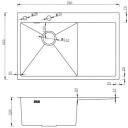 Ab Valamu NT AB 9134559, 780x510x200mm, grafiit, vasak, 110mm, &uuml;leujutus, sifoon