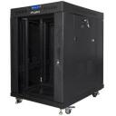 Lanberg Rack kapp 19" vabalt seisv 15U/800x1000, FF01-8015-12BL, RAL 9004, metalltagune uks, 6 jahutusventilaatorit