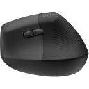Logitech Lift vertikaalne ergonoomiline hiir 910-006473, 4000 DPI, 4 nuppu, RF traadita + Bluetooth, AA aku, grafiitv&auml;rv