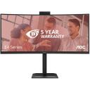 Aoc monitor CU34E4CW, 3440 x 1440, 120 Hz, 4 ms, 350 cd/m&sup2;, 2xHDMI, USB-C, 90W PD, 5MP kaamera, KVM, must