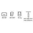 Edbak Stiprinājums PM1W-B, 15kg, horizontāli grozāms 360&deg;, slīpuma leņķis +/- 90&deg;