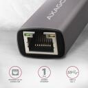 Axagon V&otilde;rgukaart ADE-TR, 1000 Mbit/s, USB 3.2, Realtek RTL8153, Gigabit Ethernet, Plug and Play, toiteadapter, 1 RJ-45 port