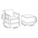 Keter Aia m&ouml;&ouml;bli komplekt Scandi Linea Balcony Set 29214643ECN, 19.10kg, 118.50cm x 78.50cm x 39.50cm, UV vastupidav