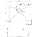 Ab Kraanika NT AB 9134528, 540mm, 510mm, ristk&uuml;lik, roostevaba teras, grafiit, sifooniga