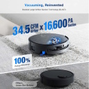 Robot vacuum and mop for dry and wet cleaning with 16600 Pa suction power 6400 mAh Li-ion battery and 0.22 L dust container black DEEBOT X9 PRO OMNI Ecovacs